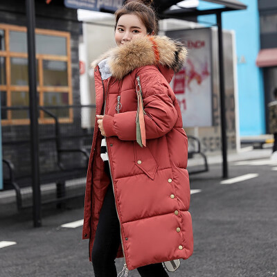 

Korean Version Womens Down &Parkas Cotton JacketsLarge Fur Collar With Hoody Plus Size