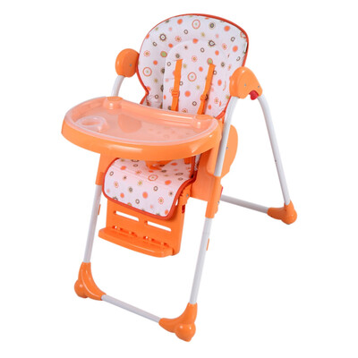 

Adjustable Baby High Chair Infant Toddler Feeding Booster Seat Folding-orange