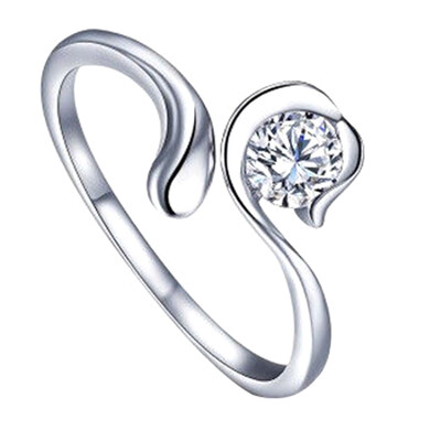 

Vintage Constellation Silver Ring Womens Crystal Couple Bridal Ring R
