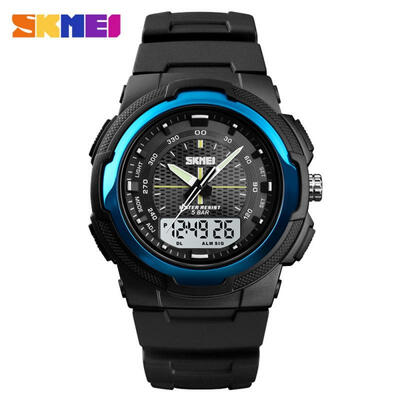 

SKMEI 47mm Mens Casual Waterproof LED Digital Sports Watch With Dual Time Display