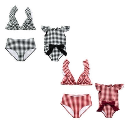 

UK Mother&Daughter Family Matching Bikini Swimsuit Women Kids Girls Swimwear