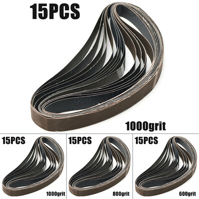 

15pcs 130 600 Grit Aluminum Oxide Sanding Belt Metal Polishing Practical