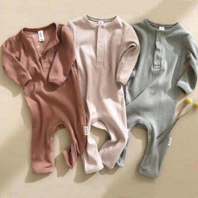 

US Newborn Baby Boy Girl Knitted Cotton Romper Jumpsuit One-Pieces Clothes 0-24M