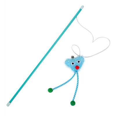 

Lovely Love Heart shape Cat Toys Cute Funny Colorful Rod Teaser Wand Plastic Pet Toys for Cats Interactive Stick Cat