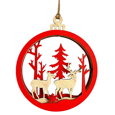

Christmas Large Wooden 3D Pendants Snowman Elk Xmas Tree Ornaments Letters DIY Crafts Party Decor Merry Christmas Kids Gift