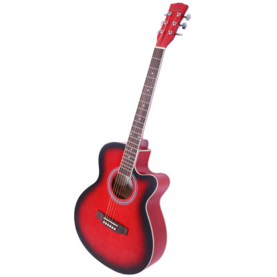 

Glarry New 40" Adult 6 Strings Cutaway Folk Acoustic Guitar Wood Color with Bag