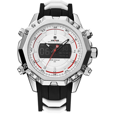 

WEIDE WH6406 Quartz Digital Electronic Watch Dual Time Alarm Week Second Minute Hour Display 3ATM Waterproof Timer Business Men Fa