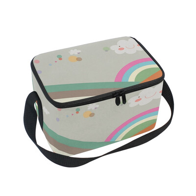 

ALAZA Lunch Box Insulated Cartoon Rainbow Lunch Bag Large Cooler Tote Bagfor Men Women