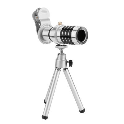 

Clip-on 12x Optical Zoom Mobile Phone Telescope External Camera LensTripod