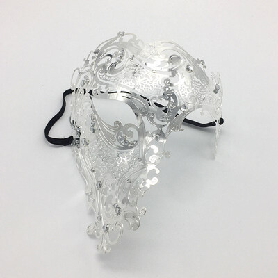 

FUNNYBUNNY Mens Half Face Mask Metal Venice Mens One-eyed Mask Scary Halloween Mask Party Adults New Year New Year