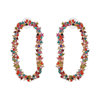 

AOTEMAN 2019 new arrival big water drop statement colorful rhinestones earrings wedding jewelry vintage ethnic crystal earrings
