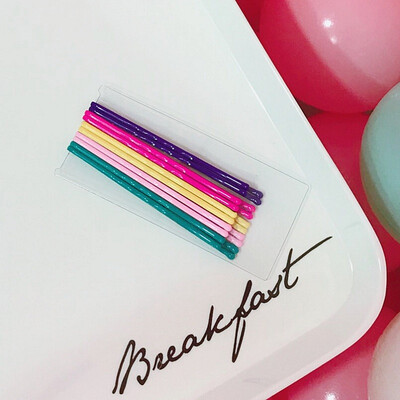 

10pcspack Korean Woman Color Mix Cute Clip Young Girls Sweet Heart Hairpin Hair Accessories