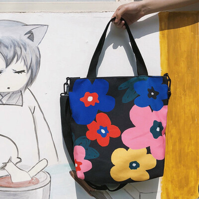 

Tailored Fashion Lady Canvas Flower Wild Zipper Shoulder Bag Messenger Bag Handbag