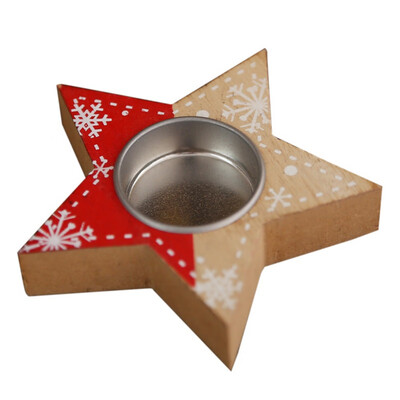 

Wooden Painted Candle Holder Christmas Ornaments Tealight Candle Holder Ornaments Candlestick Decorations