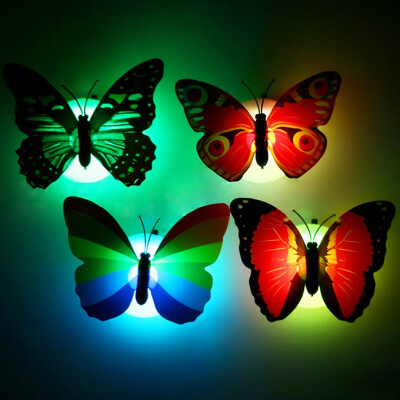 

Siaonvr Colorful Changing Butterfly LED Night Light Lamp Home Room Party Desk Wall Decor