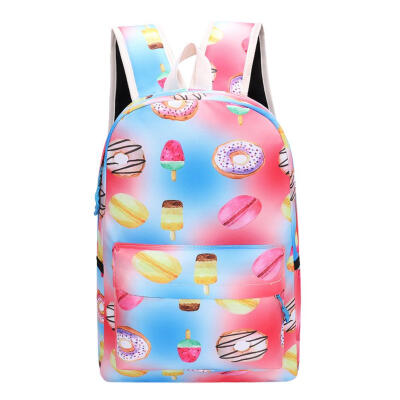 

Cute Women Men Food Print Canvas Backpacks Teen Travel Shoulder Schoolbags