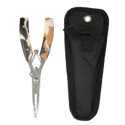 

Docooler Stainless Steel Multifunctional Fishing Lure Pliers Fishing Hook Remover Serrated Tackle Braid Cutter with Carrying Case