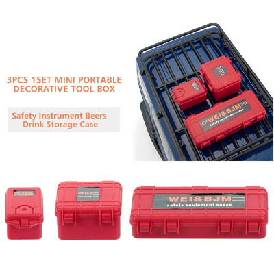 

110 RC Car Safety Equipment Case 3pcs Decorative Tool Box Screws Gadgets Storage Case for Traxxas HSP Redcat Rc4wd Tamiya Axial R
