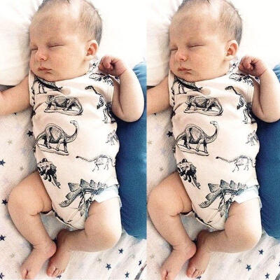 

Newborn Infant Baby Girl Boy Clothes Dinosaurs Cotton Bodysuit Romper Outfits NEW