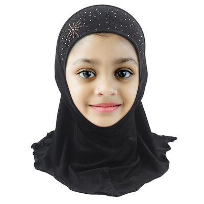

Children Crystal Linen Muslim Fashion Headscarf Daily Headwrap Long Shawl