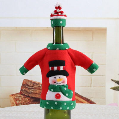 

FUNNYBUNNY Christmas Sweater Wine Bottle Cover Handmade Wine Bottle Sweater for Christmas Decorations Party Decorations