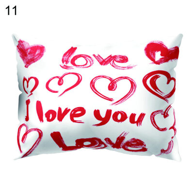 

Romantic Love Heart Pillow Cover Cushion Case Home Car Sofa Bedroom Hotel Decor