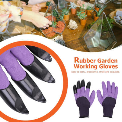 

1 Pair Garden Gloves 4 Left Hand Claw Fingertip ABS Gloves for Digging