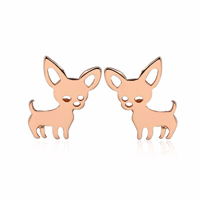

Womens Simple Lovely Dog Silver Gold Stud Earrings Anti Allergy Earring Pet Ear Studs