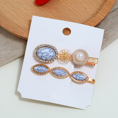 

Vintage Resin Beads Hairpins Imitation Turquoise Hair Clips Hair Accessories for Women