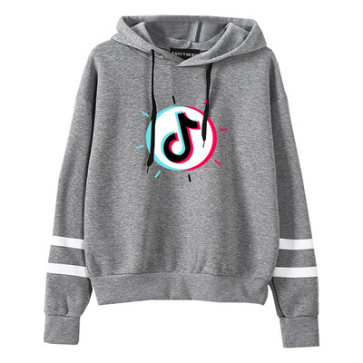 

New Women Fashion Tiktok Printed Hoodie Casual Long Sleeve Striped Hooded Pullover Sweatshirt
