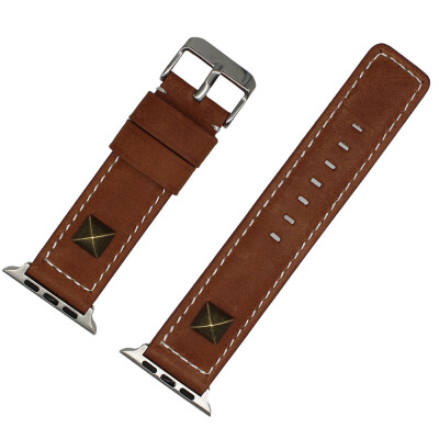 

Gobestart Willow Nail Leather Buckle Wrist Watch Band Strap Belt For Watch For Apple Watch