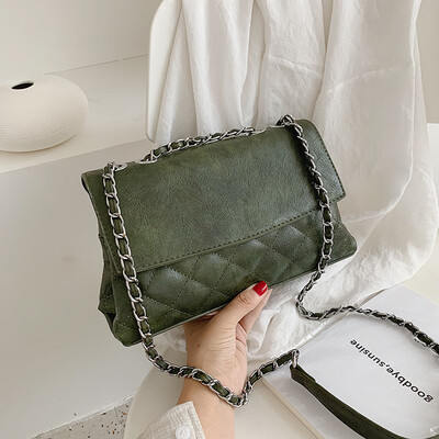 

Ins textured diamond chain womens bag 2019 new Korean version of Joker shoulder bag net red Western style fashion messenger bag