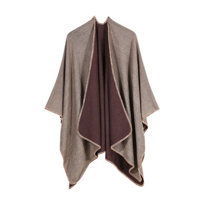 

Roseonmyhand Women Winter Knitted Cashmere Poncho Capes Shawl Cardigans Sweater Coat