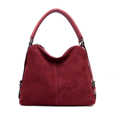 

LEFTSIDE Real Split Suede Leather Shoulder Bag For Women 2018 Female Casual Handbag Messenger Top-handle bags Good Quality