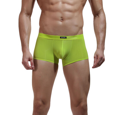 

Tailored Mens Sexy Underpants Pure Color Breathable Patchwork Ice-silk Underwear