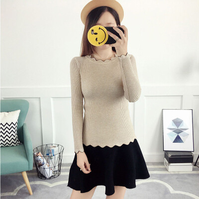 

Women Slim Long Sleeve Bottoming Sweater Sexy Tight Knitted Autumn High Elastic Soft Pullovers O neck Sweaters