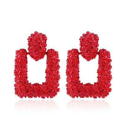 

Solememo ZA New Arrivals Big Square Rhinestone Drop Earrings Fashion Punk Geometric Dangle Earrings Women Jewelry Wholesale