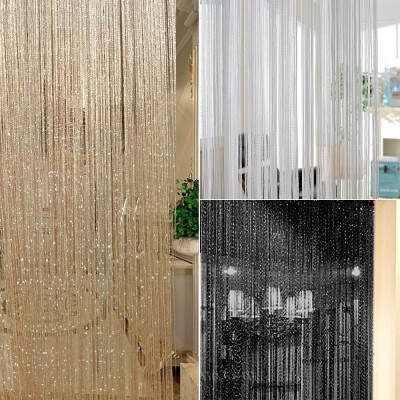 

Fashion 200cm100cm String Sparkle Curtains Fly Screen Fringe Tassel Curtain Room Divider Door Window Decor