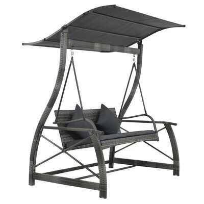 

Garden Swing Chair Poly Rattan Gray 657"x512"x70"
