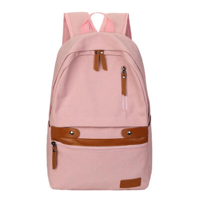 

Hit Color Travel Backpacks Women Knapsack School Bags Canvas Large Rucksack