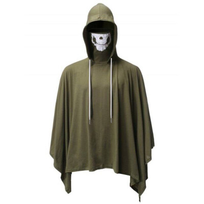 

Toponeto Mens Fashion New Style Skull Mask Cloak Large Size Novelty Pure Color Blouse