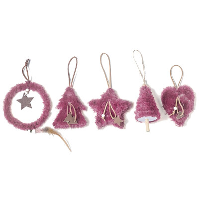 

5PcsSet Wooden Christmas Pendants Hanging Decorative Ornaments For Holiday Seasonal Home Decor Xmas Tree Hanging Ornament