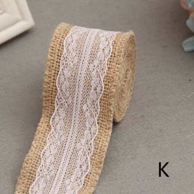 

Gobestart Wedding Party Decor Rustic Vintage Lace Edged Jute Hessian Burlap Ribbon Roll A