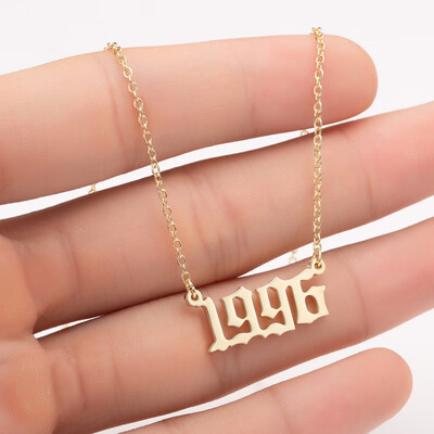 

Sale Custom Jewelry Special Date Year Number Necklace for Women from 1980 to 2002 Personalized Collares Necklaces