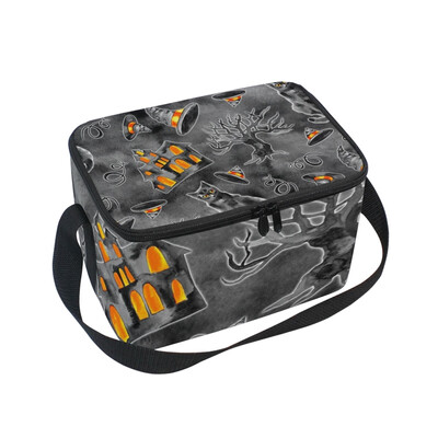 

ALAZA Lunch Box Insulated Lunch Bag Large Cooler Halloween Cat Tote Bag