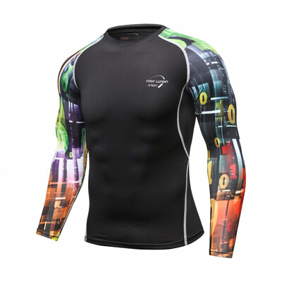 

Toponeto Fashion Mens Long Sleeve Yoga Fitness Print Soft T-Shirt Top Blouse