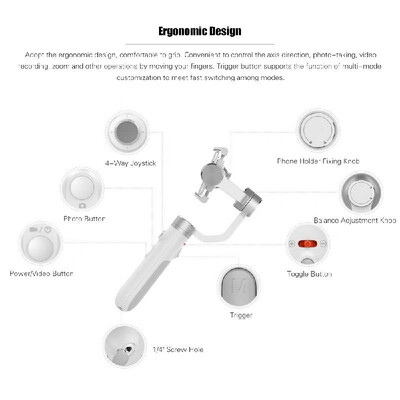 

Xiaomi MIJIA SJYT01FM 3 Axis Handheld Gimbal Stabilizer Time-lapse Shooting Smart Track Long Standby for iPhone Samsung Huawei Xia