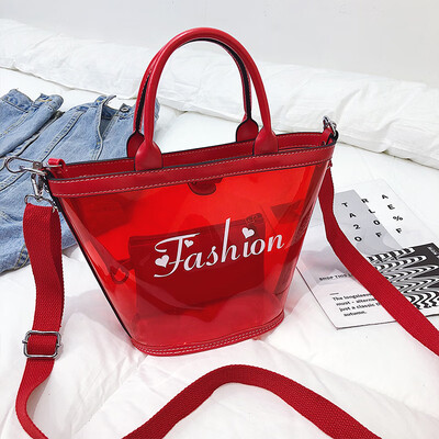 

Temperament jelly transparent bag handbag 2019 new wave fashion handbag shoulder bag large capacity diagonal cross child package