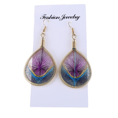 

New Arrivals Elegant Cute Peacock Tail Wire Gold Thread Ear Stud Earrings Jewelry Gifts