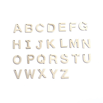 

304 Stainless Steel Alphabet Charms Letter AZ Stainless Steel Color 1112x5511x0508mm Hole 1mm 26pcsset